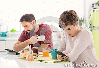 New technologies and social isolation Stock Photo