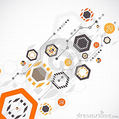 New technology hexagonal business background. Vector Illustration