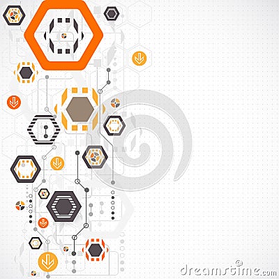 New technology hexagonal business background. Vector Illustration