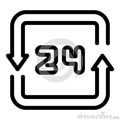 New timer duration icon outline vector. Open number Vector Illustration