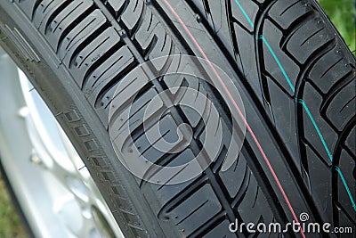 New tire tread Stock Photo