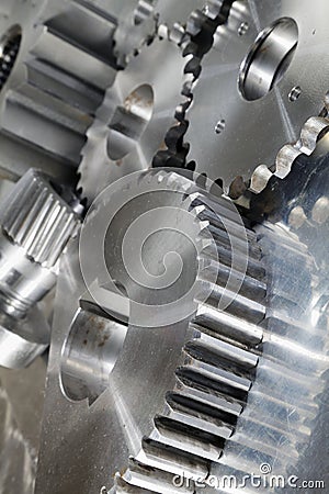 New titanium and steel gears Stock Photo