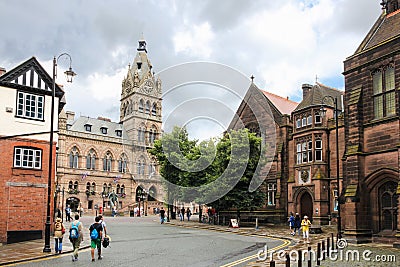 Town Hall viewed from Werburgh. Chester. England Editorial Stock Photo