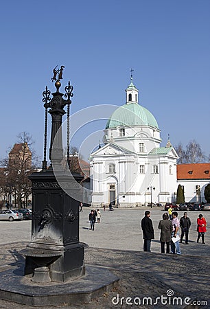 New Town Market Square with St. Kazimierz Church Editorial Stock Photo