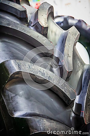 Tractor wheel protector Stock Photo