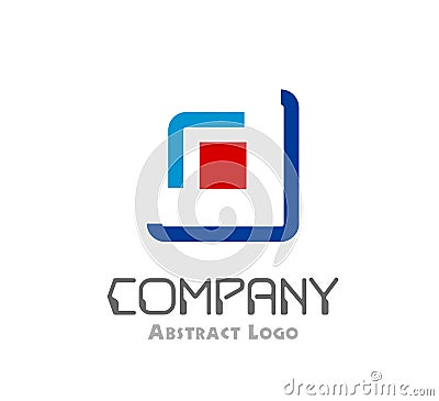 Abstract business company logo. New trendy Corporate identity design element. Camera focus, frame center company logo icon vector Stock Photo