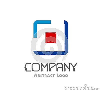 Abstract business company logo. New trendy Corporate identity design element. Camera focus, frame center company logo icon vector Stock Photo