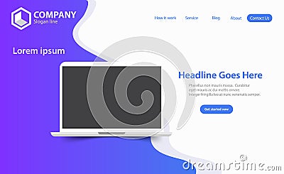 New Trendy SEO Optimization Website Landing Page vector theme template Stock Photo