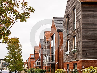 New unique design modern detached house in england Stock Photo