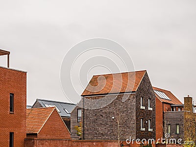 New unique design modern detached house in england Stock Photo