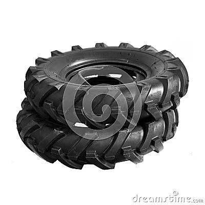 Cultivator tyre Stock Photo