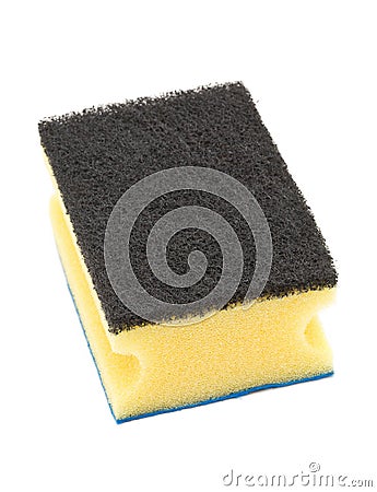 New unused clean yellow cleaning sponge Stock Photo