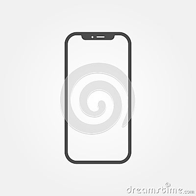 New version of grey slim smartphone similar to iphone x with blank white screen Vector Illustration