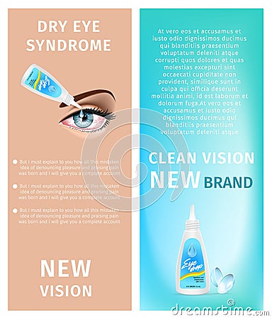 New Vision, Dry Eye Syndrome, Clean Vision Banners Vector Illustration