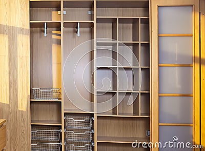 New wardrobe in the course of assemblage Stock Photo