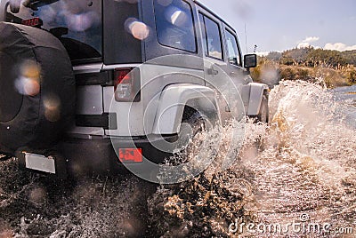 New 4wd fording river Stock Photo