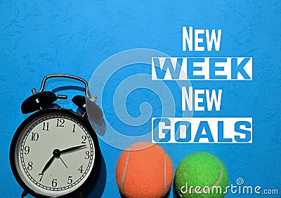 New week New Goals. Fitness motivation quotes. Sport concept Stock Photo