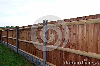 New wooden fence Stock Photo