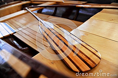 New wooden paddle Stock Photo