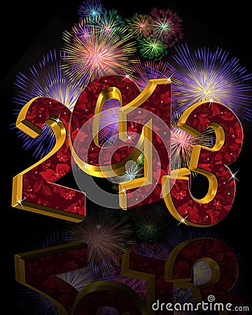 New Year 2013 fireworks Stock Photo