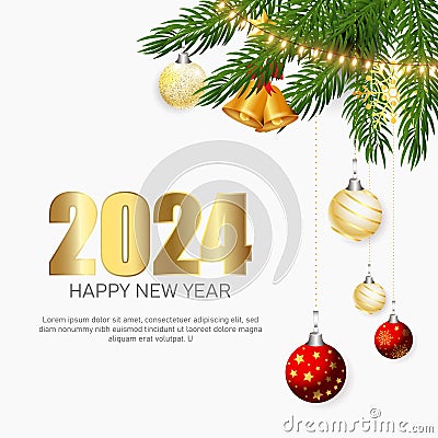 Happy New Year 2024 is the joyous celebration Vector Illustration