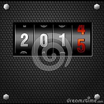 2015 New Year Analog Counter detailed vector Vector Illustration