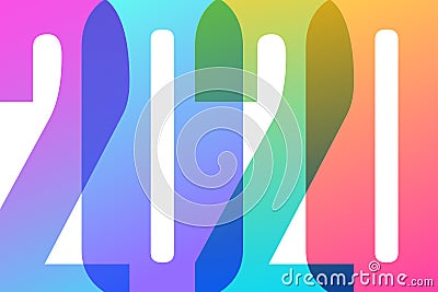 2020 New Year background. Colorful text design with trendy gradients for holiday greetings and invitations. Vector Illustration