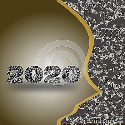 New year backround and vector 2020 M Vector Illustration