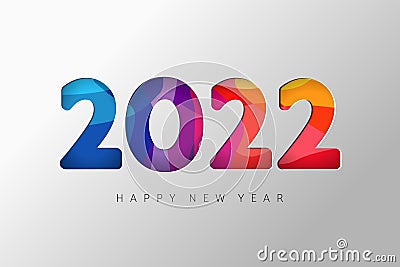 2022 new year banner, numbers paper cut colorful Vector Illustration