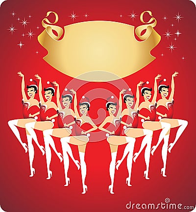 New year cabaret show Vector Illustration