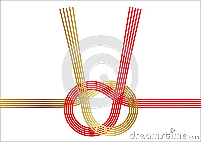 Mizuhiki - Japanese Decoration Strings - For Greeting Cards On Various Occasions. Vector Illustration