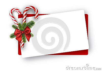 New Year card with candy canes. Vector Illustration