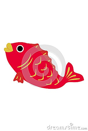 New Year card material: sea bream vector illustration Cartoon Illustration