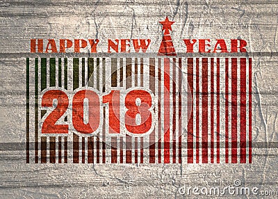 New Year and Christmas celebration card. Happy New Year text Stock Photo