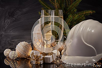 New Year and Christmas construction Stock Photo