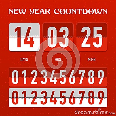 New Year or Christmas countdown timer Vector Illustration
