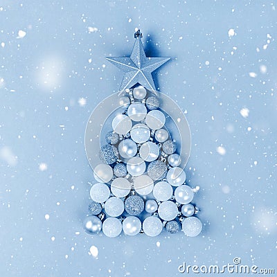 New Year or Christmas decoration blue toned Editorial Stock Photo