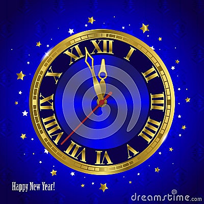 New Year clock Stock Photo