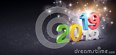 New Year 2019 festive symbol for Greeting Card Cartoon Illustration