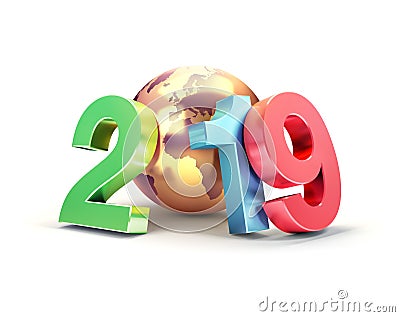 2019 Greeting symbol for success Cartoon Illustration