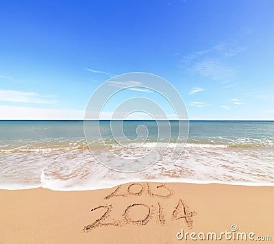 New Year 2014 is coming Stock Photo