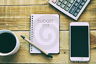 New Year Concept Budget 2018 Stock Photo