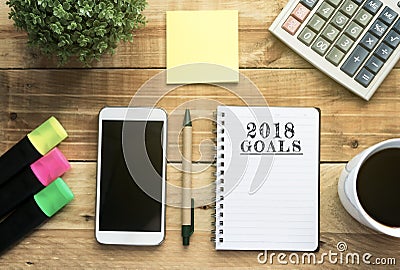 New Year Concept 2018 Goals Stock Photo