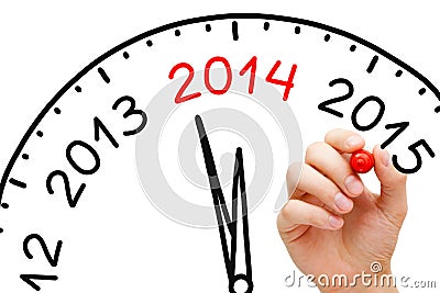 New Year 2014 Concept Stock Photo