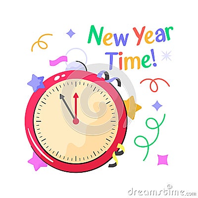 New year 2024 countdown hand drawn sticker, happy new year 2024 countdown icon Vector Illustration