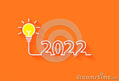 2022 new year creativity lightbulb inspiration ideas concept Vector Illustration