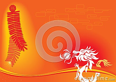 New year day - 2012 Dragon background Vector Illustration