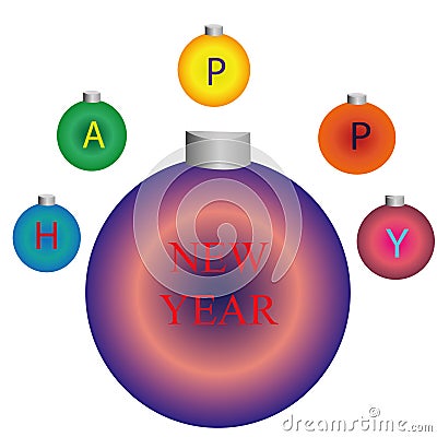 New Year decoration for Christmas tree Stock Photo