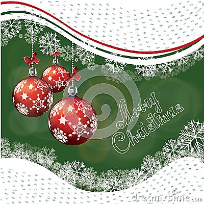 New Year decorations .Bolls on the branch of Christmas tree Stock Photo