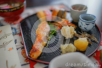 New Year dishes (Japanese New Year) Stock Photo